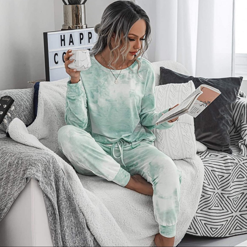 Mint Tie Dye Joggers Lounge Set